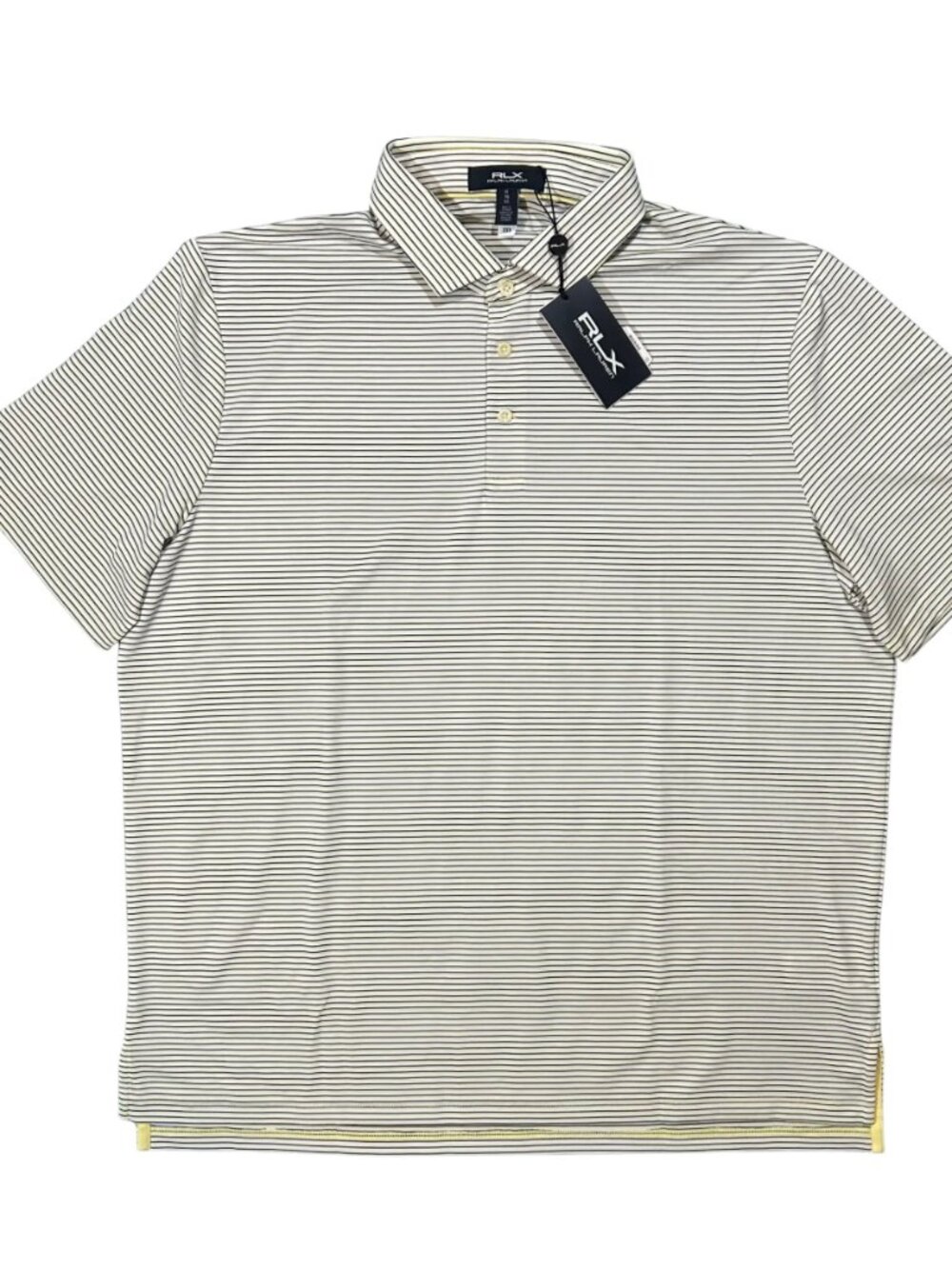 RLX Ralph Lauren Yellow Black Stripe Golf Concept Performance Polo Golf Shirt XL